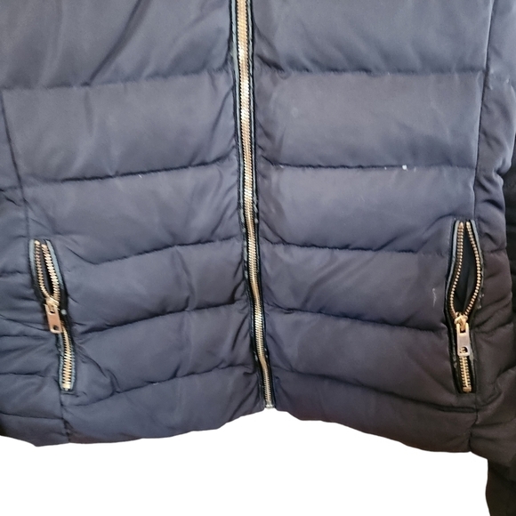 Zara Basic outerwear black anorak puffer  zip up long sleeve winter jacket - Picture 3 of 12